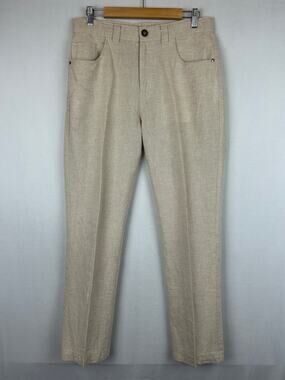 Amiani Relax Linen Blend Tan Pants Straight Leg Men's Size 32x31
